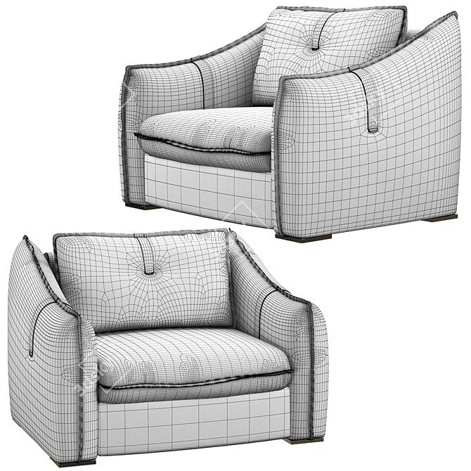 Modern Sorento Armchair: Tanagra's Stylish Addition 3D model image 3