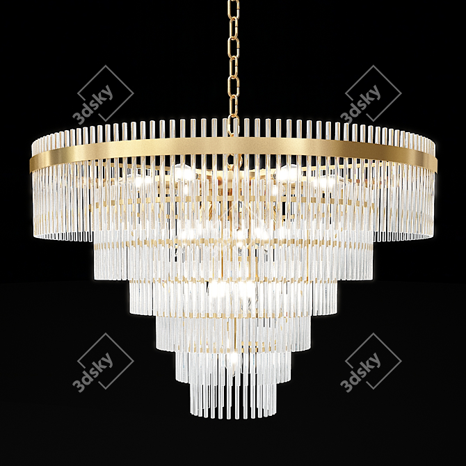 Decadent Art-Deco Chandelier 3D model image 1