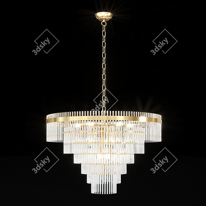 Decadent Art-Deco Chandelier 3D model image 2