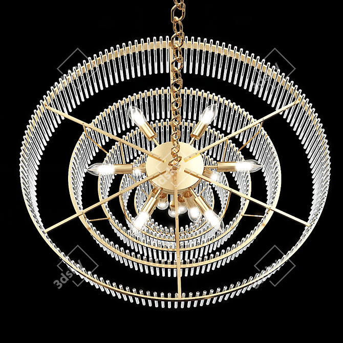 Decadent Art-Deco Chandelier 3D model image 3