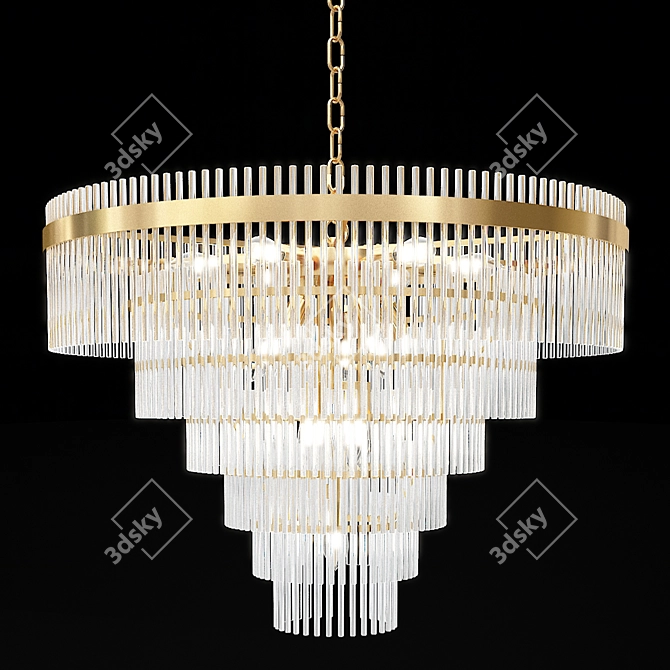 Decadent Art-Deco Chandelier 3D model image 5