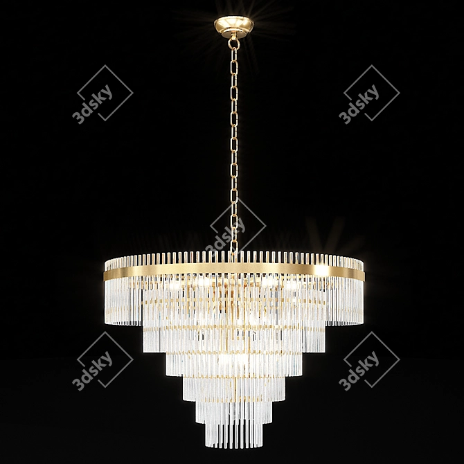 Decadent Art-Deco Chandelier 3D model image 6