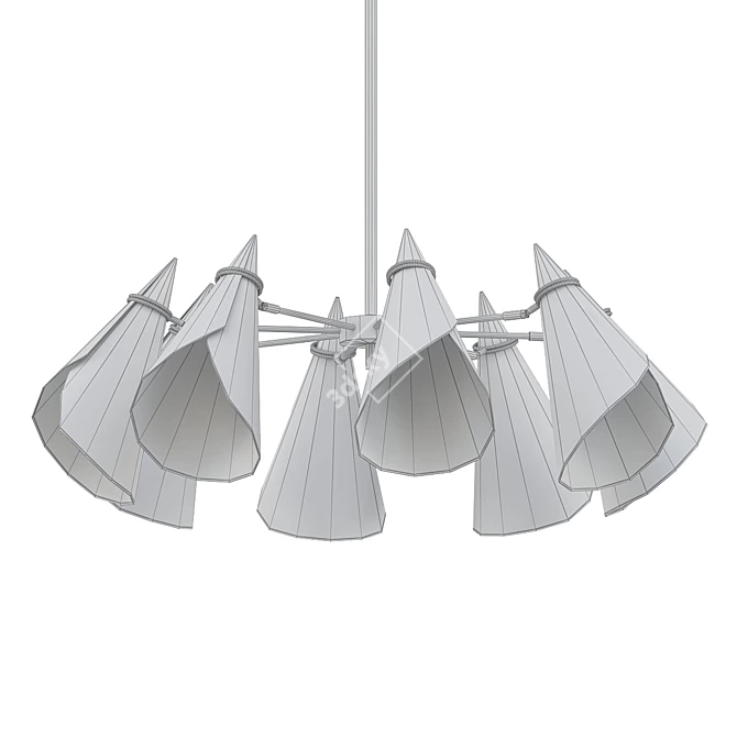 Elegant Meudon Chandelier 3D model image 2