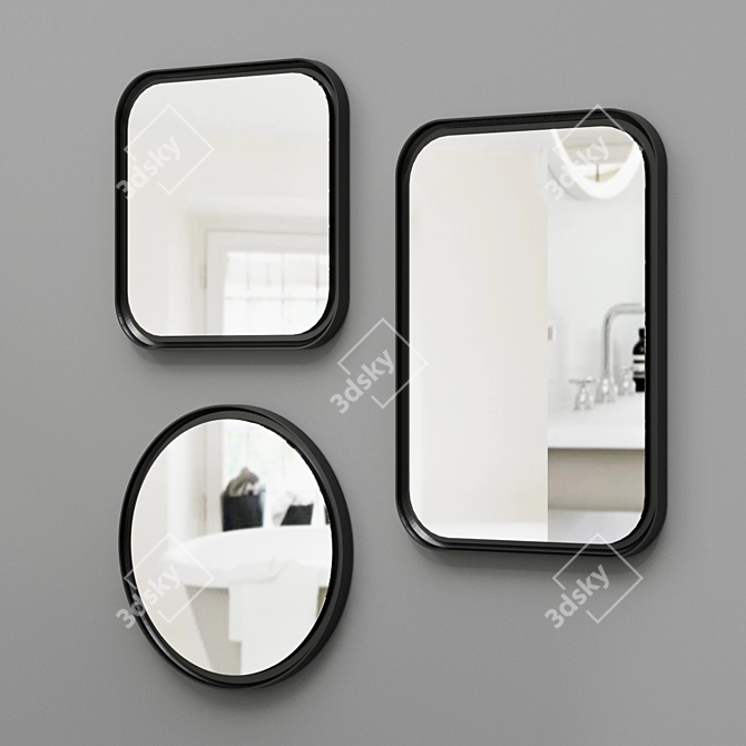 Agape LED Memory Mirrors: Tondo, Quadrato, Rettangolare 3D model image 1