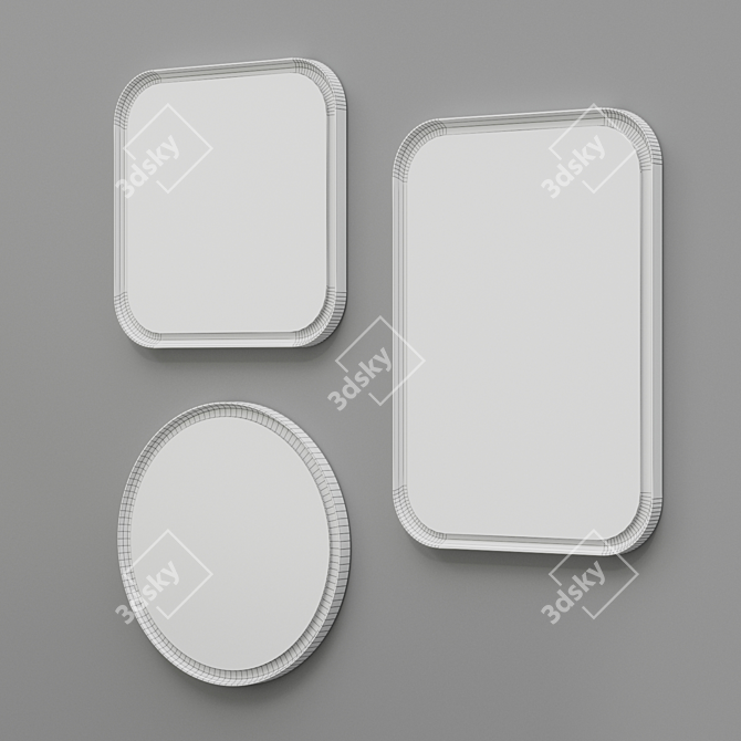 Agape LED Memory Mirrors: Tondo, Quadrato, Rettangolare 3D model image 5