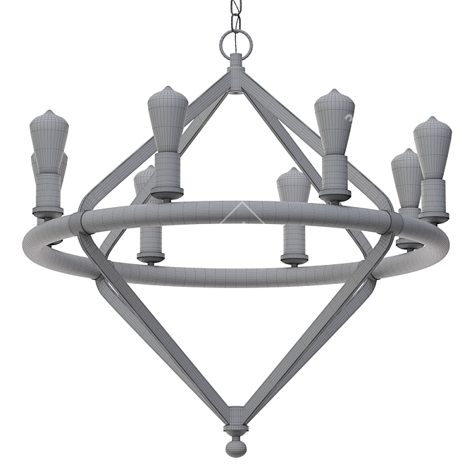 Sleek Archer Chandelier 3D model image 2