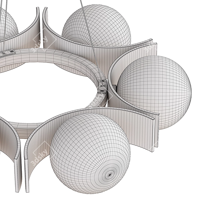 Elegant Champagne Glass Allis Chandelier 3D model image 4
