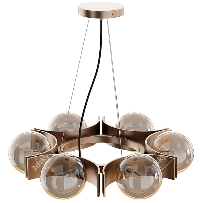Elegant Champagne Glass Allis Chandelier 3D model image 8