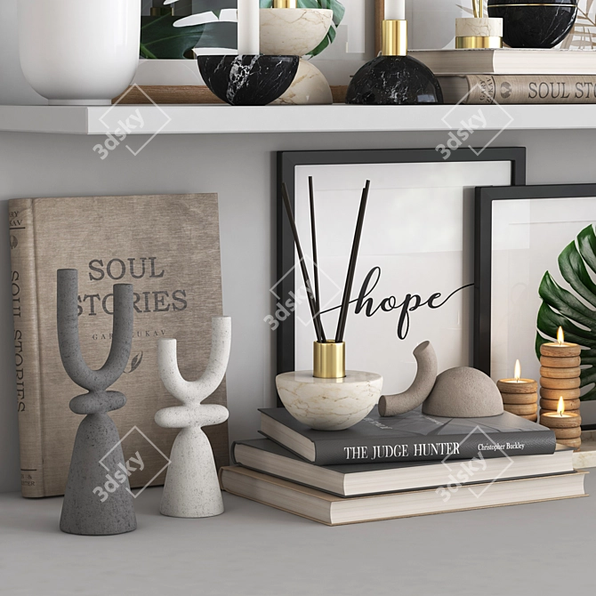 Elegant Decorative Set for Stylish Interiors 3D model image 3