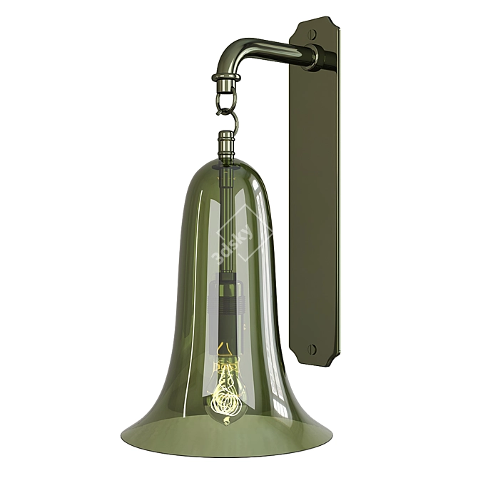 1920s Glass Bell Wall Sconces 3D model image 1