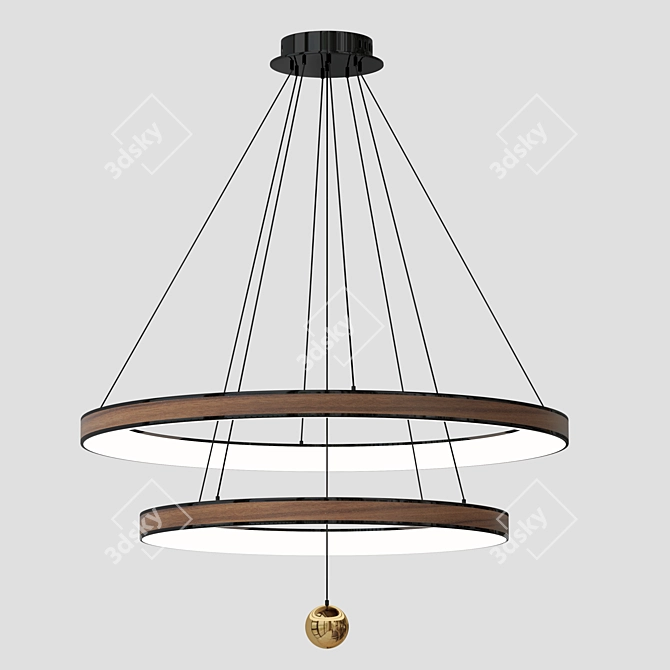 Luminous Elegance: LED Chandelier 3D model image 1