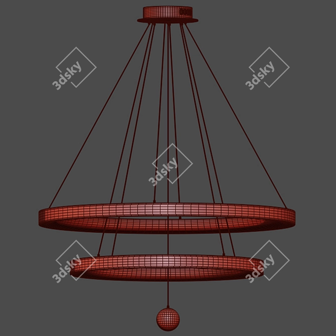 Luminous Elegance: LED Chandelier 3D model image 2