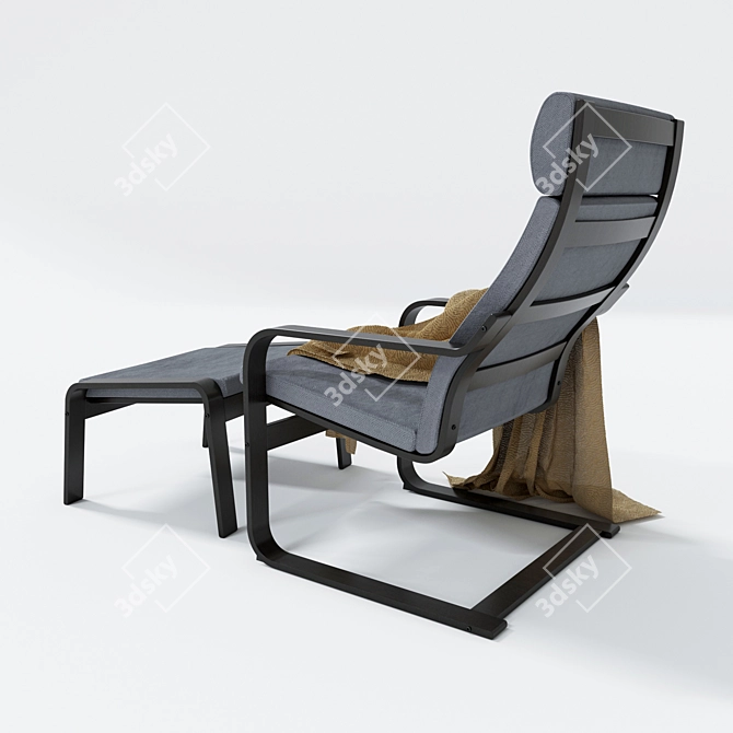 Cozy & Stylish POÄNG Armchair 3D model image 4