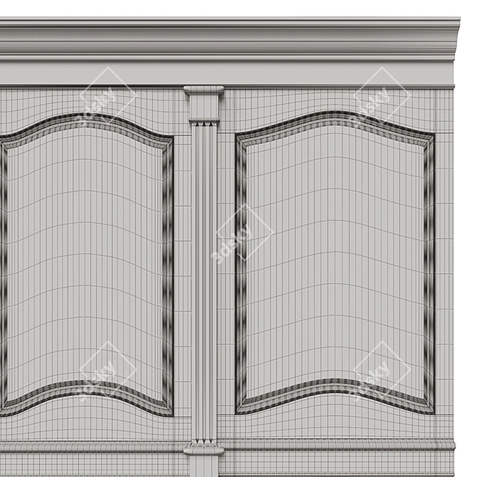 Wood Blend Panel Set 3D model image 7