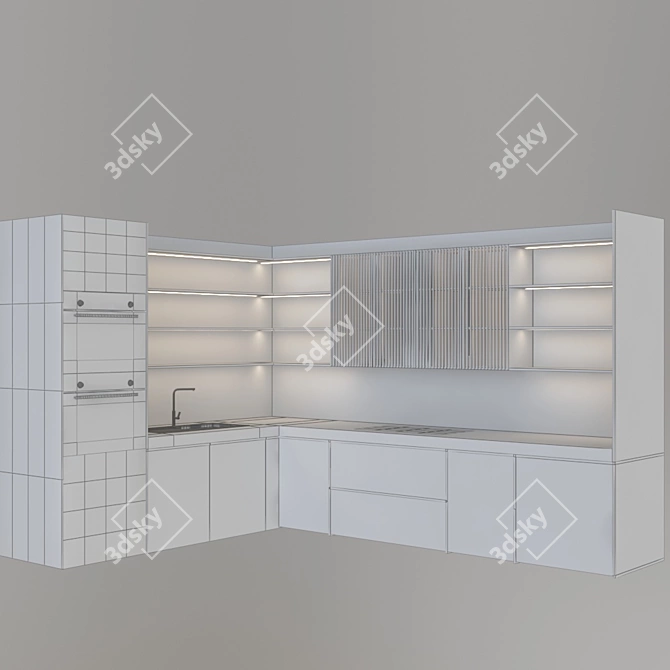 Modern Dada Ratio Kitchen Lights 3D model image 5