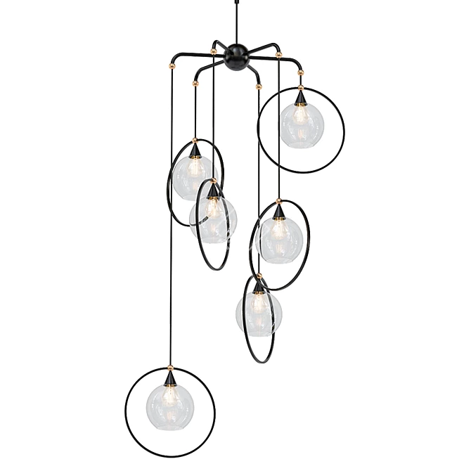 Elegant Moorsgate 6-Tier Chandelier 3D model image 1