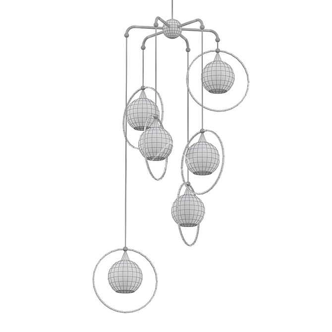 Elegant Moorsgate 6-Tier Chandelier 3D model image 2