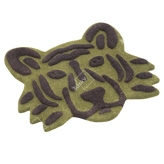 Wild Tiger Rug: Ferocious Style for Your Space 3D model image 2