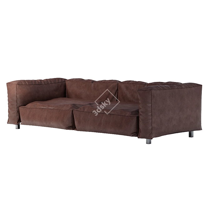 Edra Leather Sofa: Elegant, Spacious, and Comfortable 3D model image 2