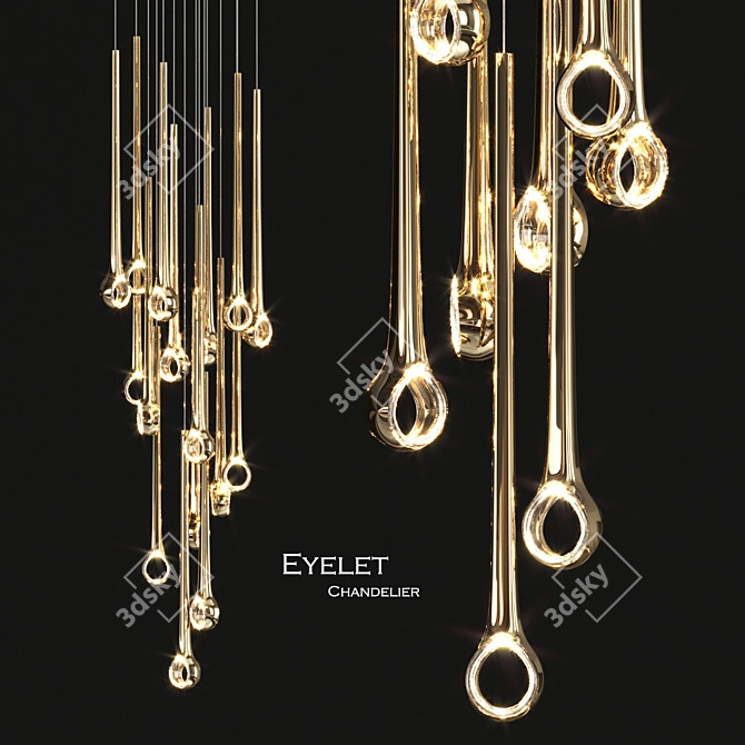 Elegant Eyelet Chandelier: Sans Souci 3D model image 1