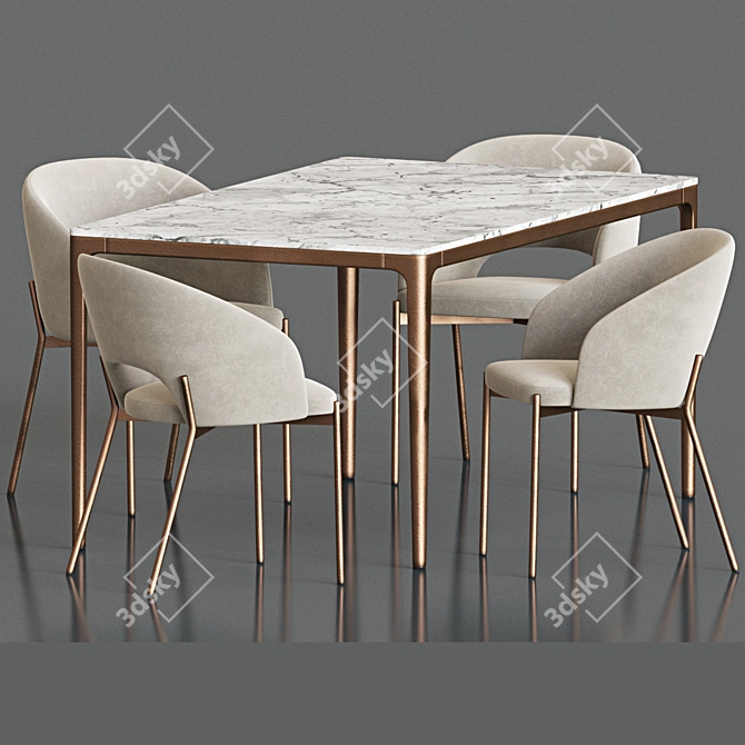 Elegant 2012 Dining Set 3D model image 3