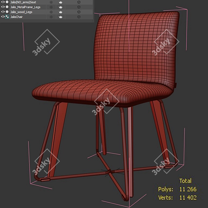 Modern Jalis Chair by Jehs & Laub 3D model image 4