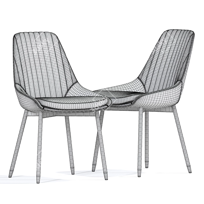 Kendall Upholstered Dining Chair Set 3D model image 3