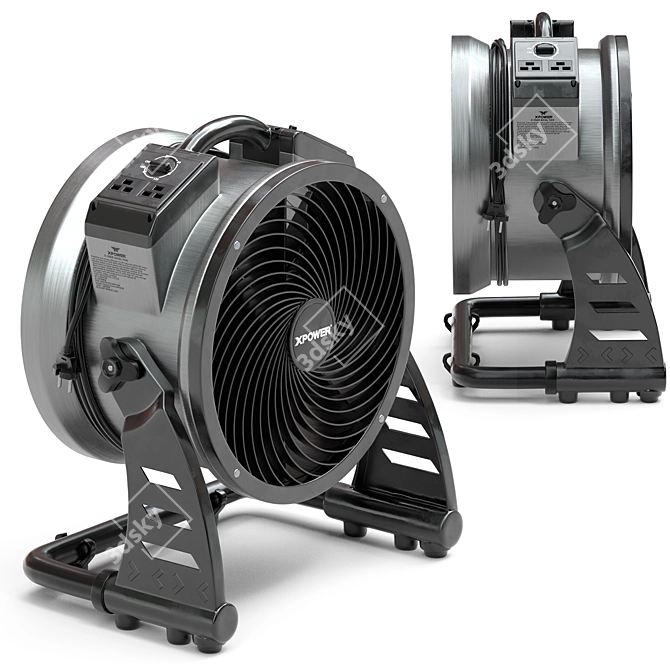 Powerful 1/3 HP Industrial Air Mover 3D model image 1