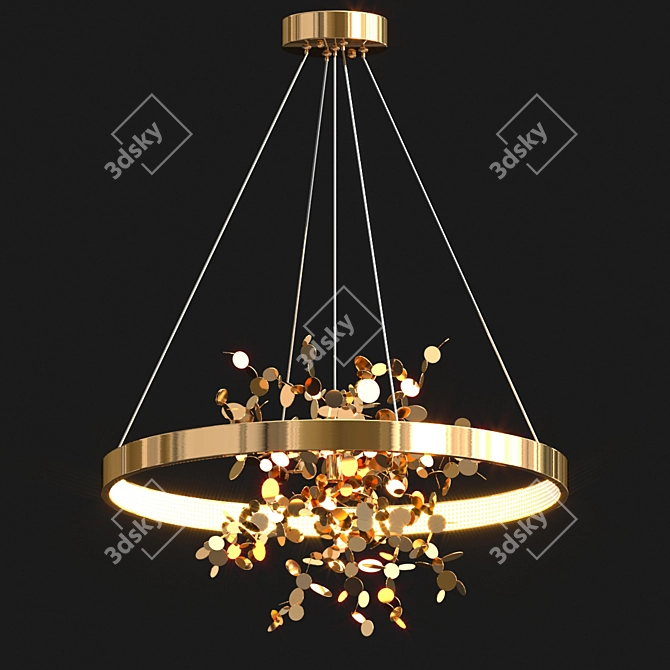 Iridescent Coin Chandelier 3D model image 1