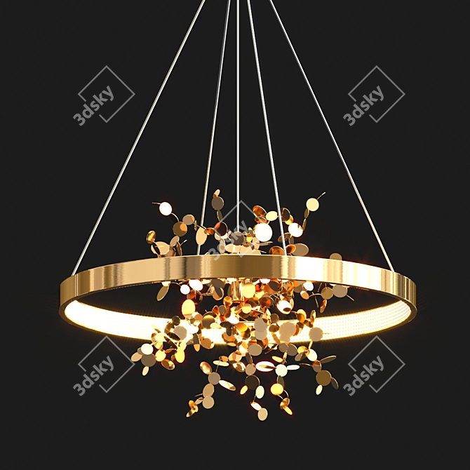 Iridescent Coin Chandelier 3D model image 2