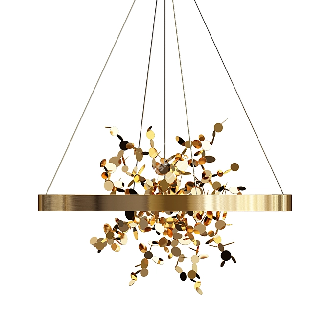 Iridescent Coin Chandelier 3D model image 3
