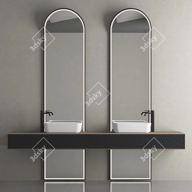 Sleek Bathroom Vanity Set | L: 2200mm 3D model image 3