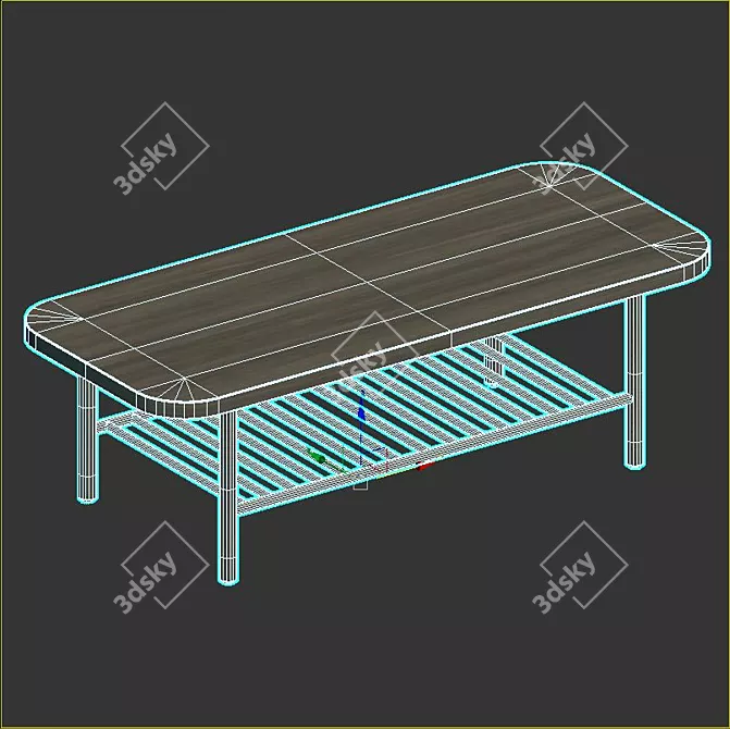 Modern White Oak Coffee Table 3D model image 6
