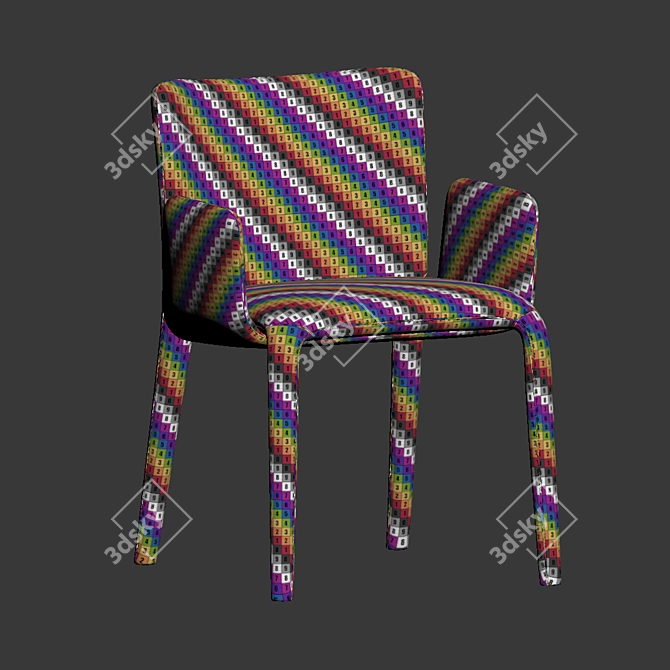Sleek Potocco Lars Dining Chair 3D model image 6