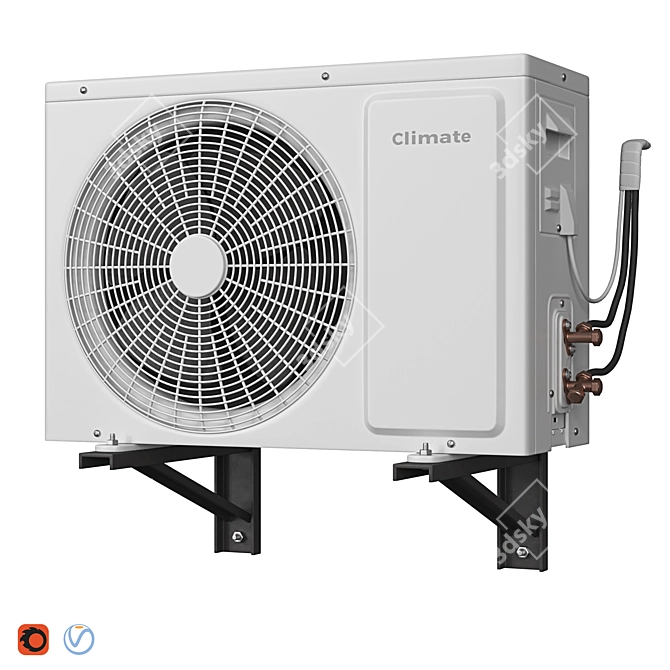 Compact AC Unit: V-Ray/Corona, 2K Textures 3D model image 1