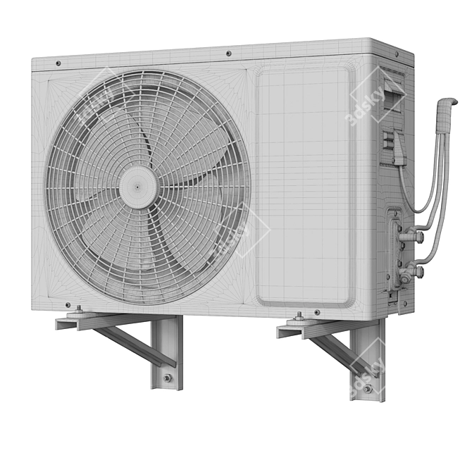 Compact AC Unit: V-Ray/Corona, 2K Textures 3D model image 6