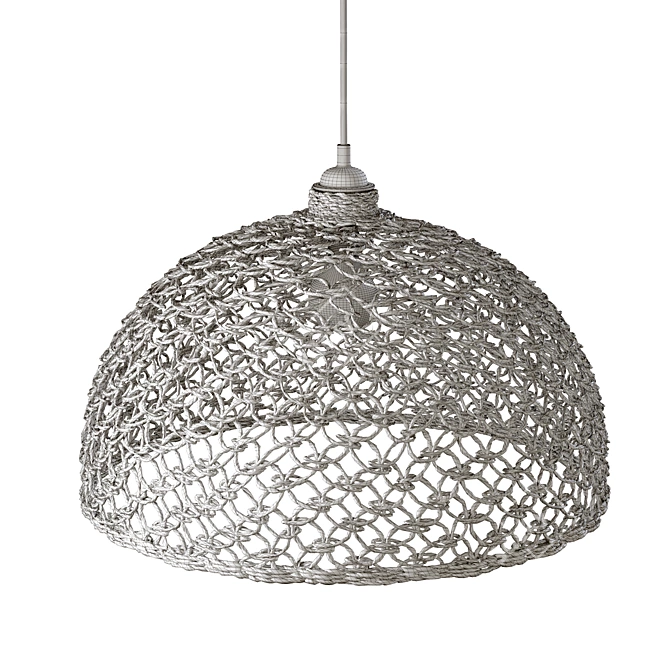 Handcrafted Banana Fiber Lampshade 3D model image 4
