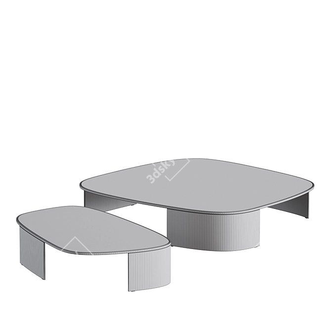 Elegant Poliform KOISHI Coffee Tables Set 3D model image 5