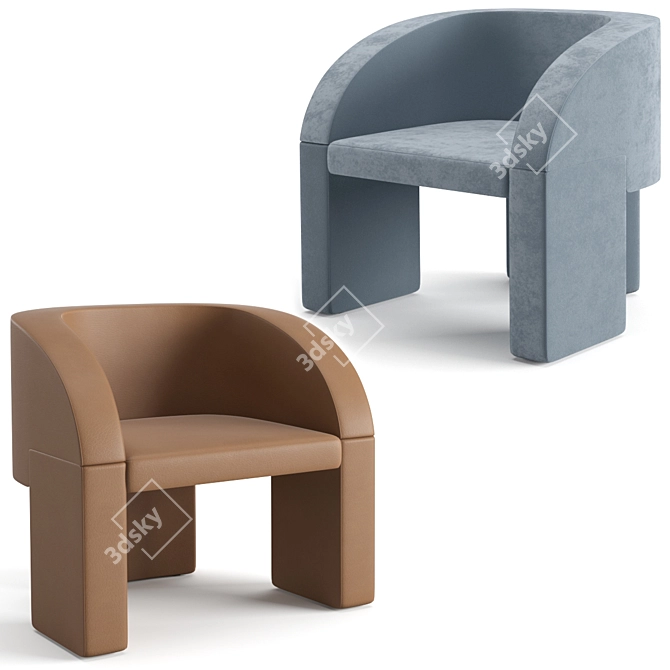 Luxury Relaxation: Baxter Lazybones Lounge Chair 3D model image 1