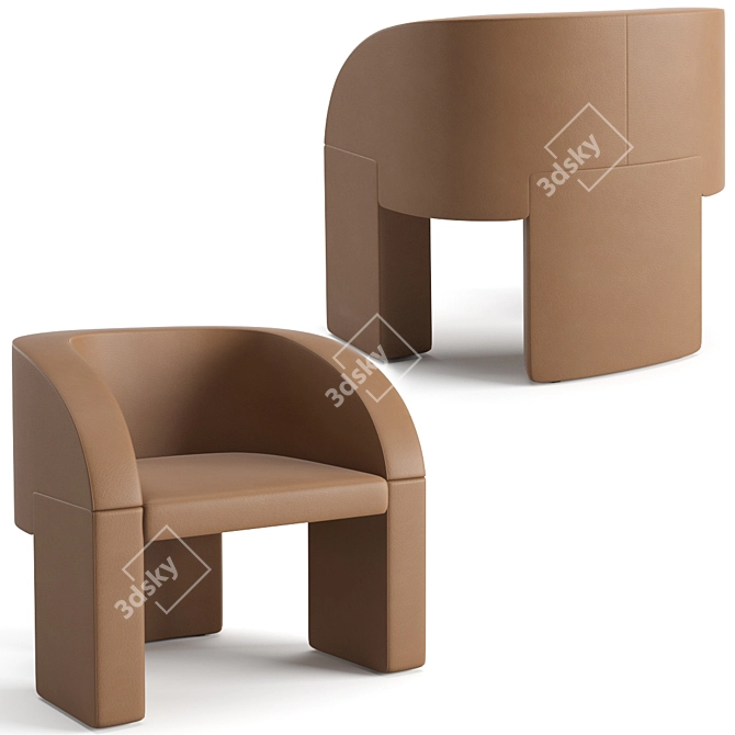 Luxury Relaxation: Baxter Lazybones Lounge Chair 3D model image 2