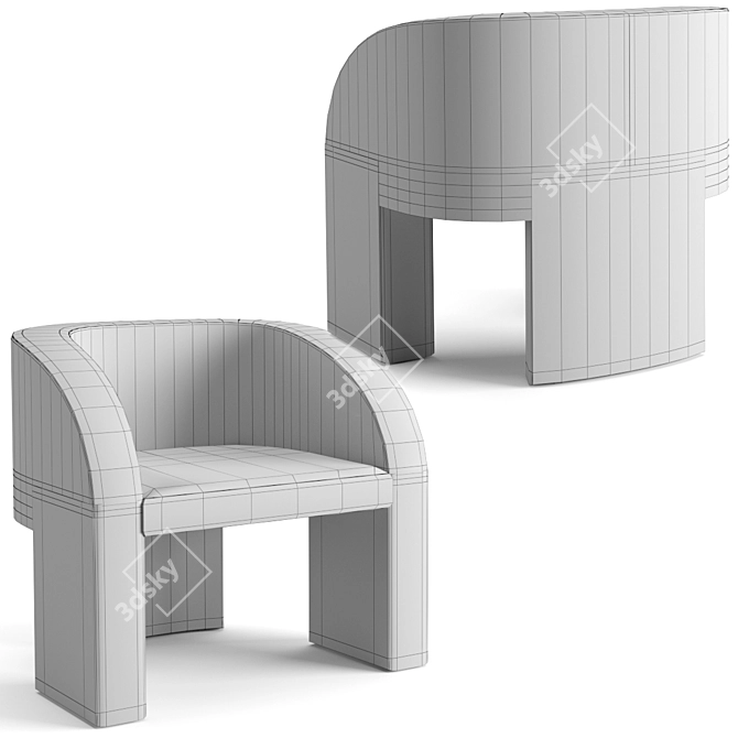 Luxury Relaxation: Baxter Lazybones Lounge Chair 3D model image 4