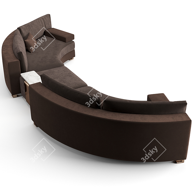 Luxurious Fendi Casa Moore Round Sofa 3D model image 3