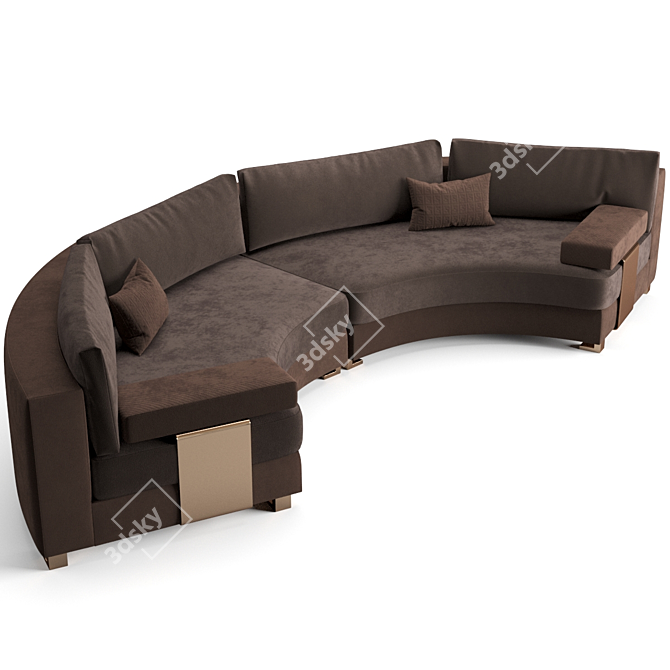 Luxurious Fendi Casa Moore Round Sofa 3D model image 4