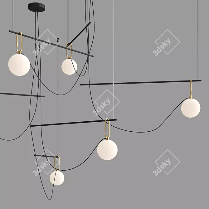 Elegant NH S3 Pendant Light 3D model image 1