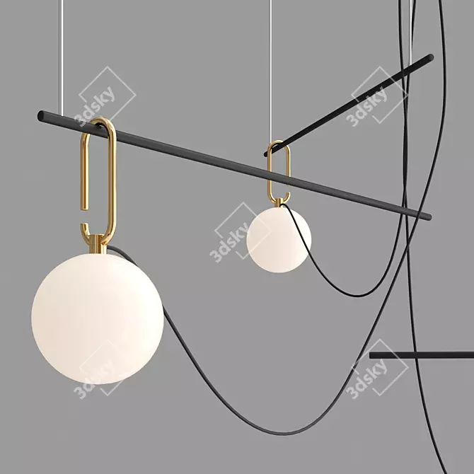 Elegant NH S3 Pendant Light 3D model image 2