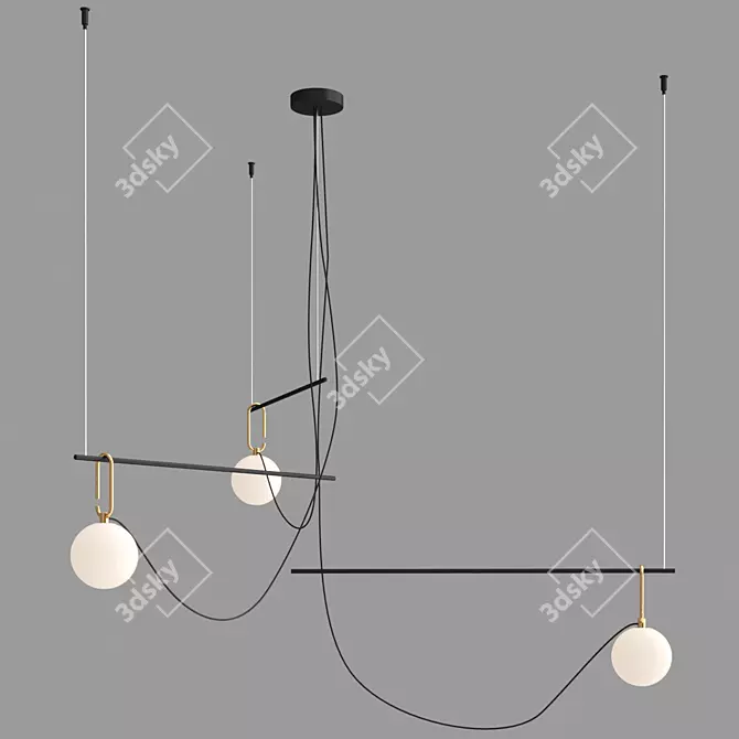 Elegant NH S3 Pendant Light 3D model image 3