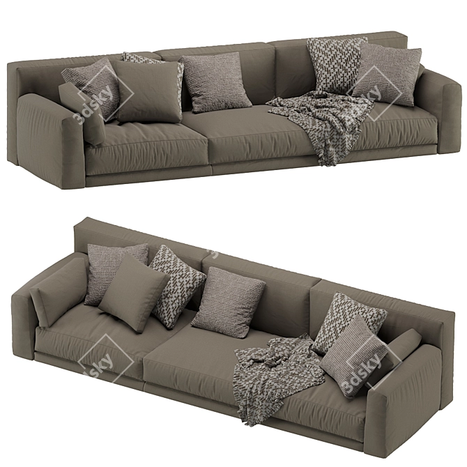 Poliform Paris Seoul Modern Sofa 3D model image 3