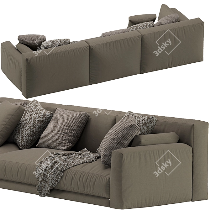 Poliform Paris Seoul Modern Sofa 3D model image 4