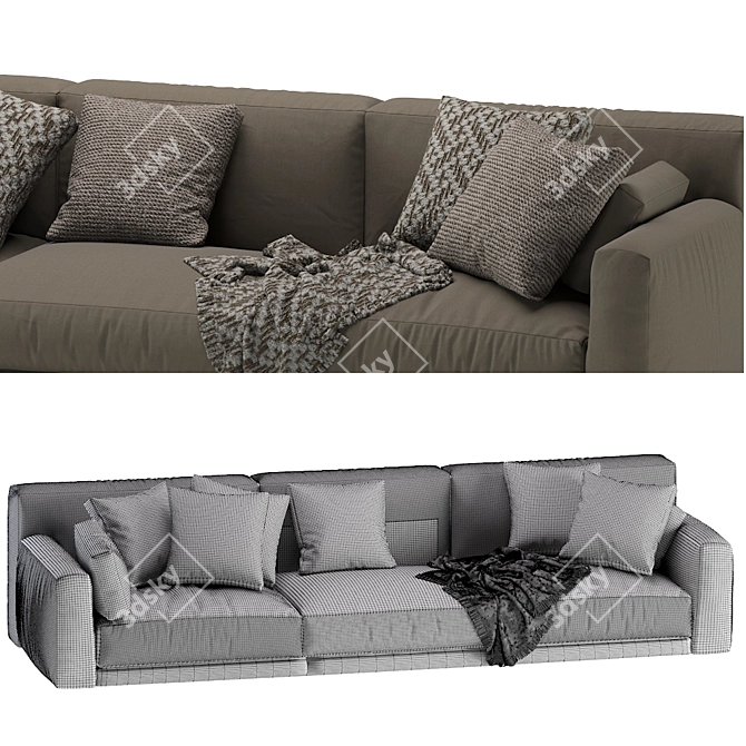 Poliform Paris Seoul Modern Sofa 3D model image 7