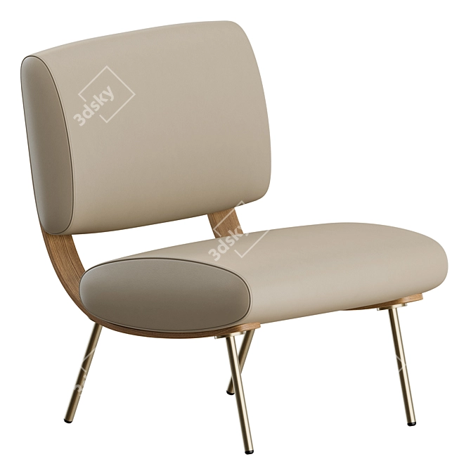 Modern Iconic Armchair: ROUND D.154.5 by Molteni & C 3D model image 2